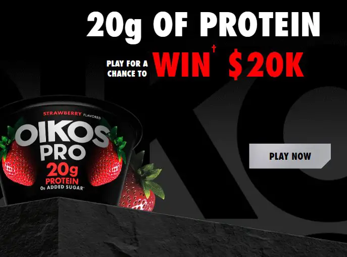 Win $20,000 Cash In The Oikos Pro 20 Grams for 20 Grand Instant Win and Sweepstakes