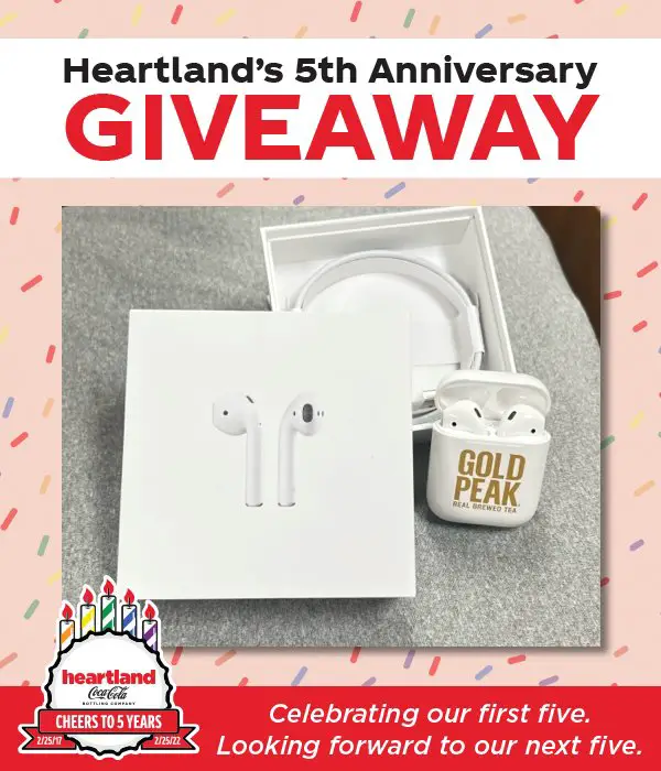 Win $200 Apple AirPods In The Heartland Coca Cola 5th Anniversary Sweepstakes