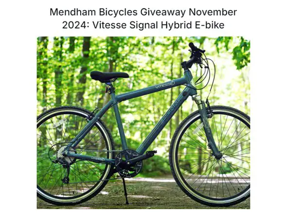 Win A $1,329 Hybrid Electric Bicycle In The BikeRide Mendham Bicycles Giveaway