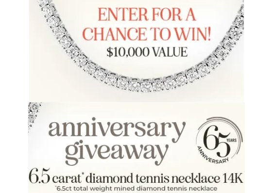 Win A $10,000 Diamond Tennis Necklace In The Riddle's Jewelry 65th Anniversary Giveaway