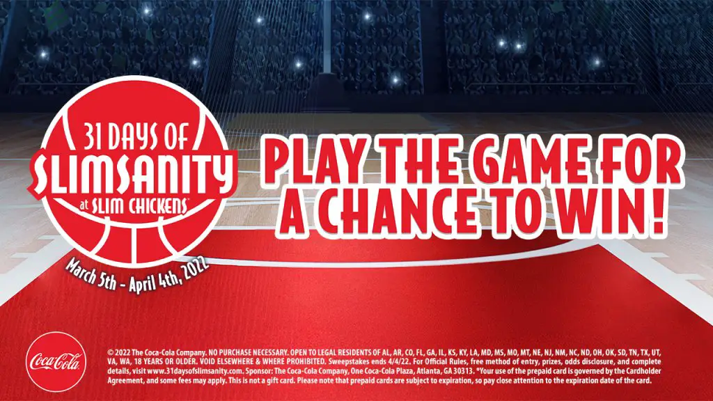 Win A $2,000 VISA Card Or One Of 161 Prizes In The Coca Cola 31 Days of Slimsanity Sweepstakes