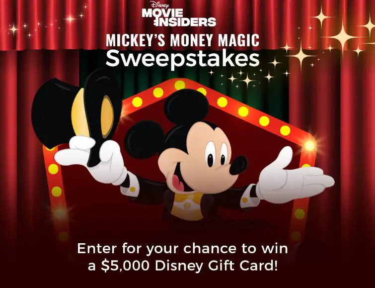 Win A $5,000 Disney Gift Card In The Disney Movie Insiders $5,000 Disney Gift Card Giveaway