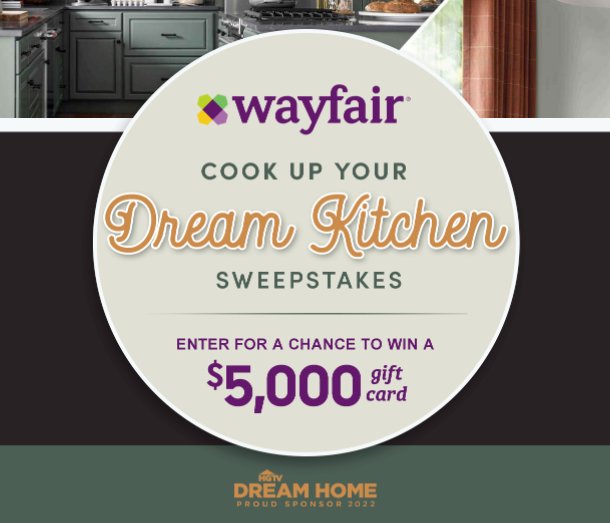 Win A $5,000 Wayfair Gift Card In The Food Network Wayfair Cook Up Your Dream Kitchen Sweepstakes