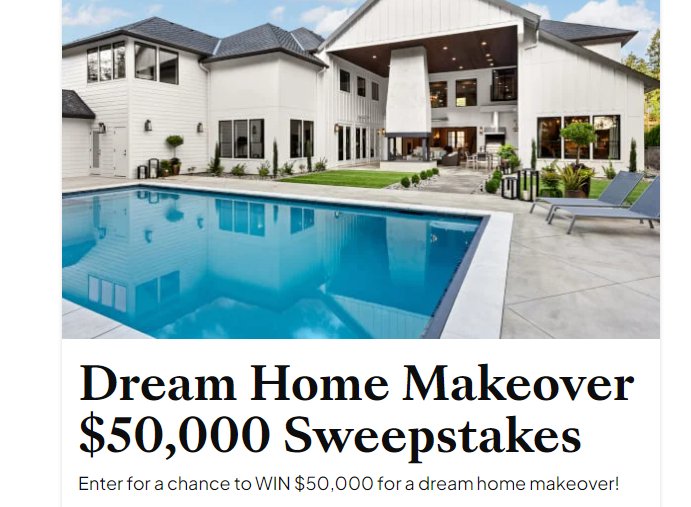 Win A $50,000 Home Makeover In The BHG.com Dream Home $50000 Sweepstakes