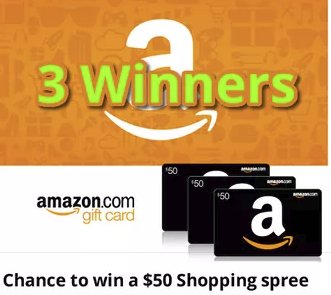 Win a $50 Amazon Shopping Spree, 3 Winners