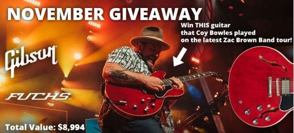 Win A $9000 Gibson Electric Guitar In The American Musical Supply November Giveaway