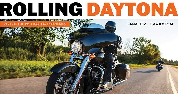 Win a Harley-Davidson MY22 Street Glide Bike in the 2022 Rolling USA Daytona Sweepstakes