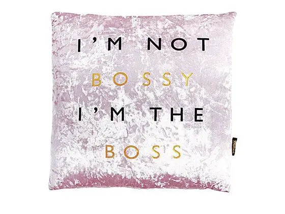 Win a Pink Bossy Velvet Pillow from Ankit