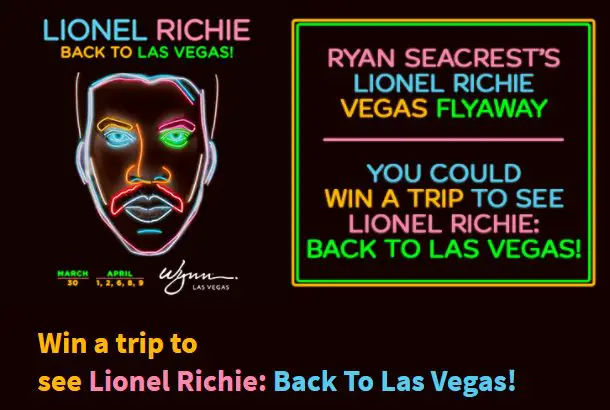 Win A Trip For 2 People To Vegas For Lionel Richie’s Back To Las Vegas Show