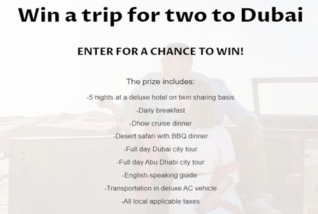 Win A Trip For 2 To Dubai In The Indus Travels Dubai Sweepstakes