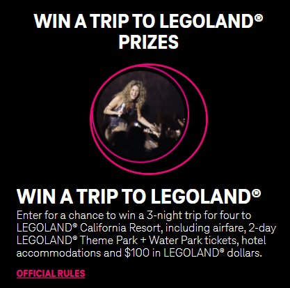 Win A Trip For 4 To Legoland California In The T-Mobile Tuesday Sweepstakes