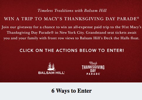 Win A Trip To Macy’s Thanksgiving Day Parade