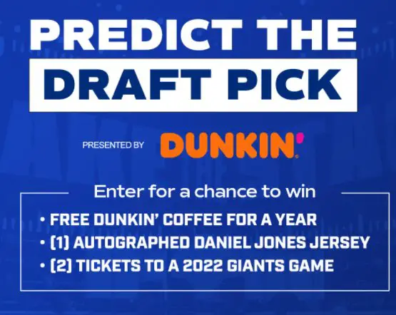 Win New York Giants Autographed Jersey, Game Tickets And Coffee For A Year  In The Predict The Draft Pick Giveaway