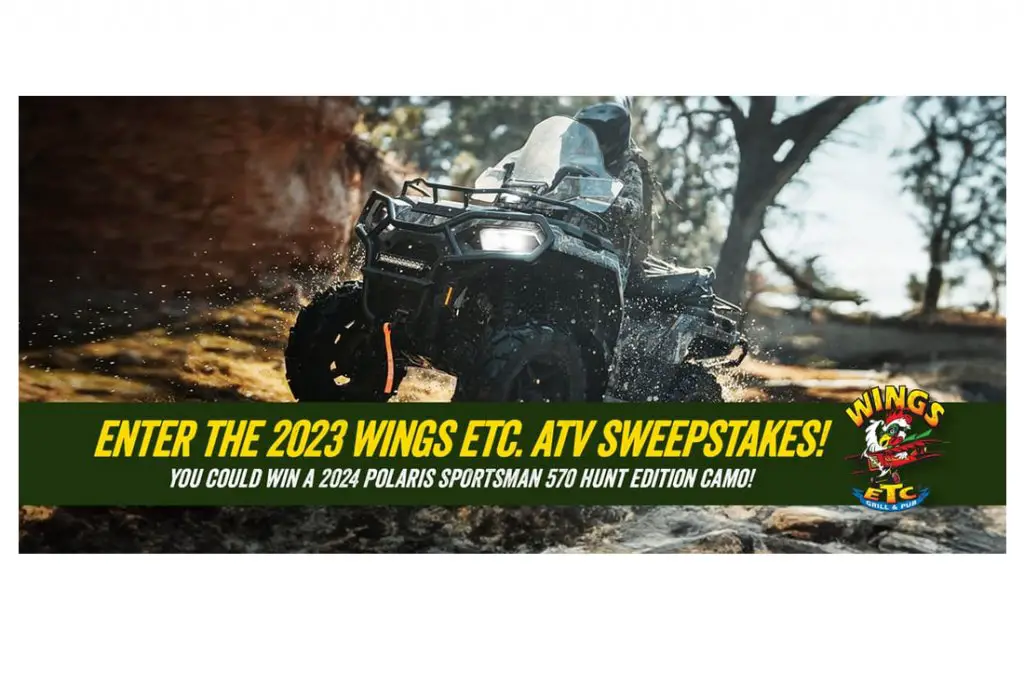 Wings Etc. Grill & Pub ATV Sweepstakes - Win A Polaris Sportsman 570 ATV Hunt Edition (Limited States)