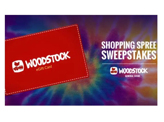 Woodstock Shopping Spree Sweepstakes –  $100, $50, and $25 Gift Cards Up For Grabs