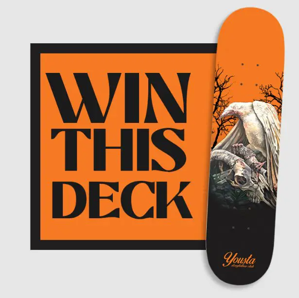 Yousta Brand Enter To Win This Deck - Win A Return Of The White Crow Skate Deck