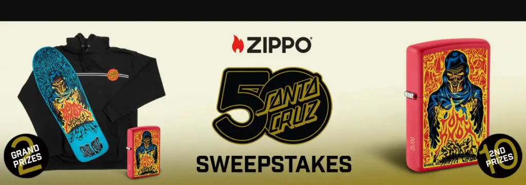 Zippo Santa Cruz Sweepstakes - Win A Free Hoodie & A Knox Firepit Zippo Lighter (12 Winners)